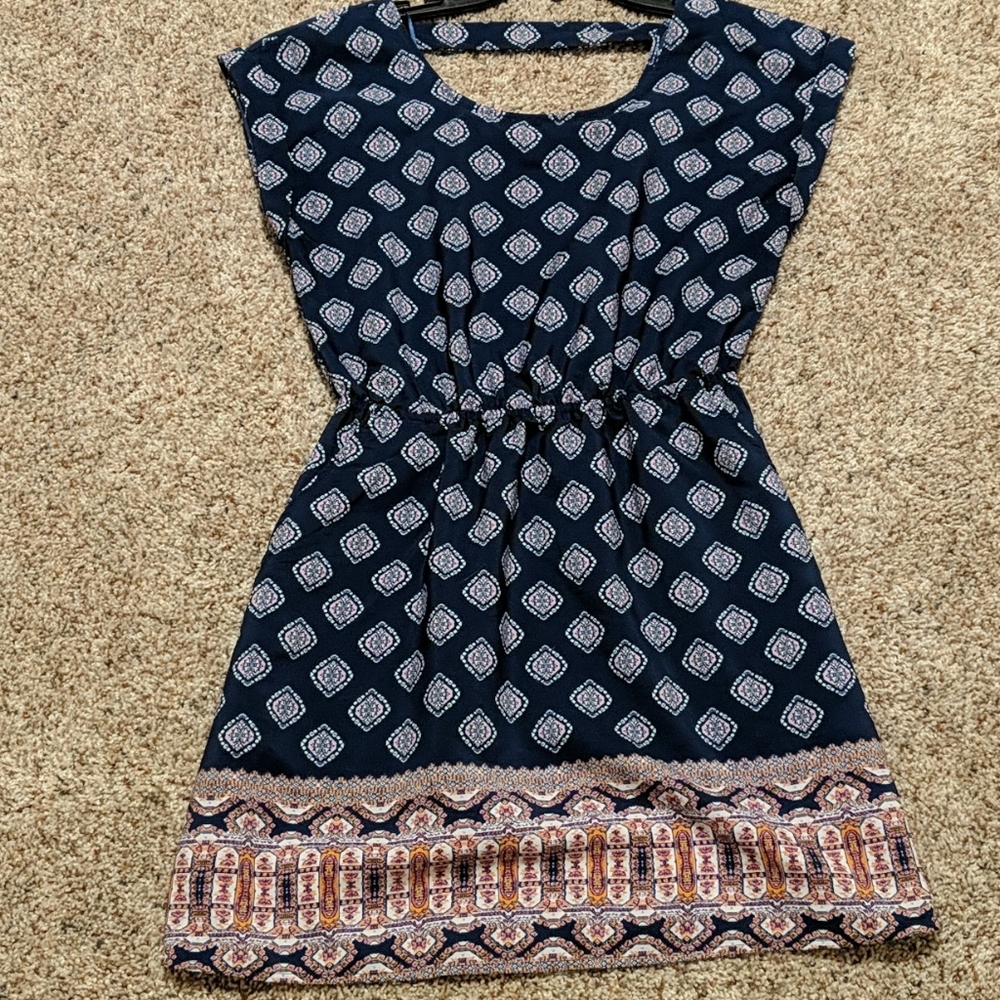 Blue patterned dress